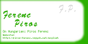 ferenc piros business card